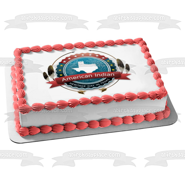 American Indian Heritage Day In Texas Texas State Seal Edible Cake Topper Image ABPID54244