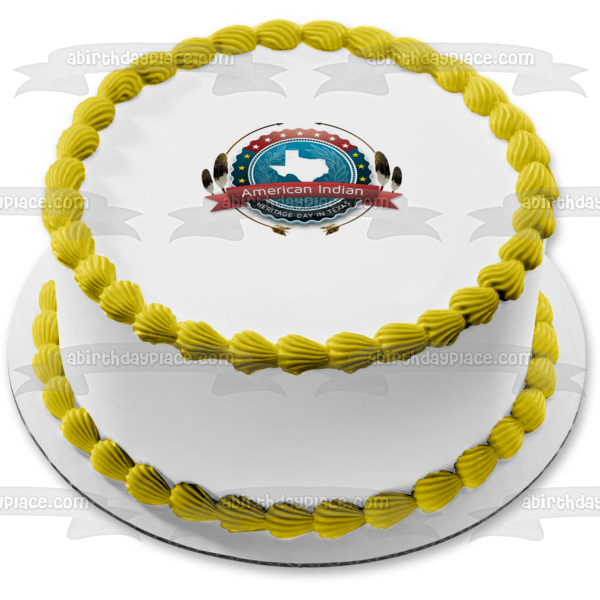 American Indian Heritage Day In Texas Texas State Seal Edible Cake Topper Image ABPID54244