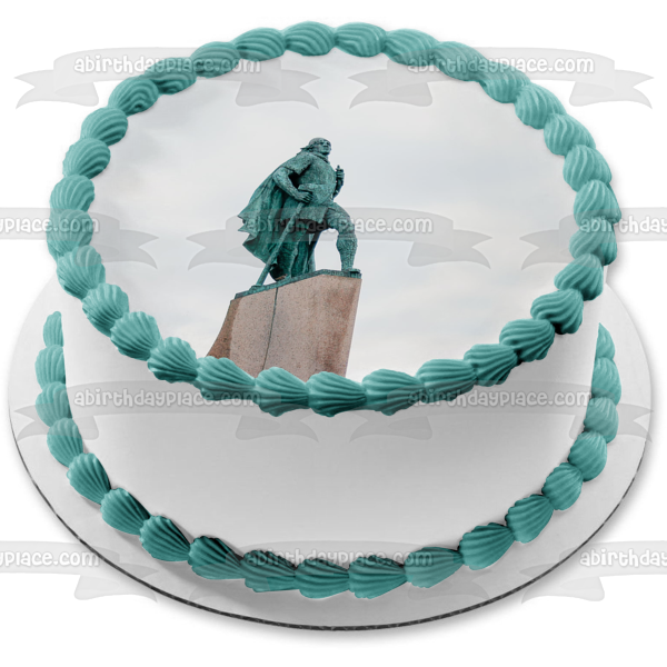 Leif Erikson Day Estatua de Leif Erikson Adorno comestible para tarta Imagen ABPID54262 