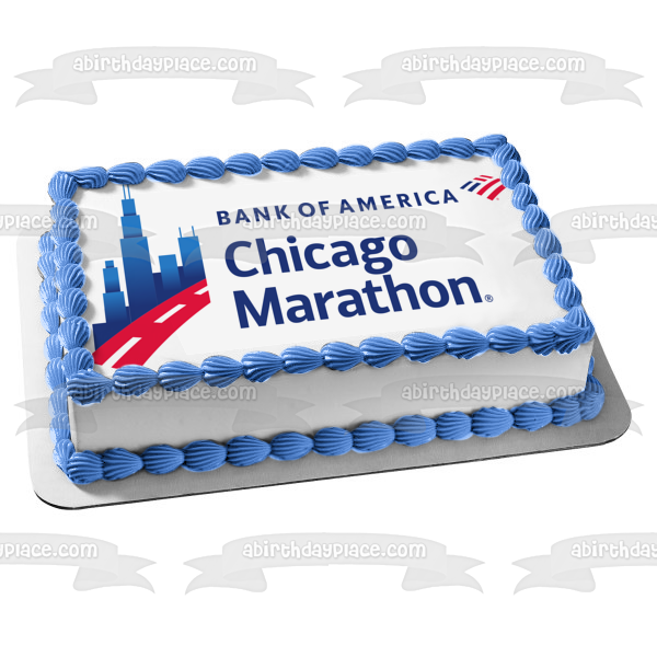 Chicago Marathon Logo Edible Cake Topper Image ABPID54266 – A Birthday Place