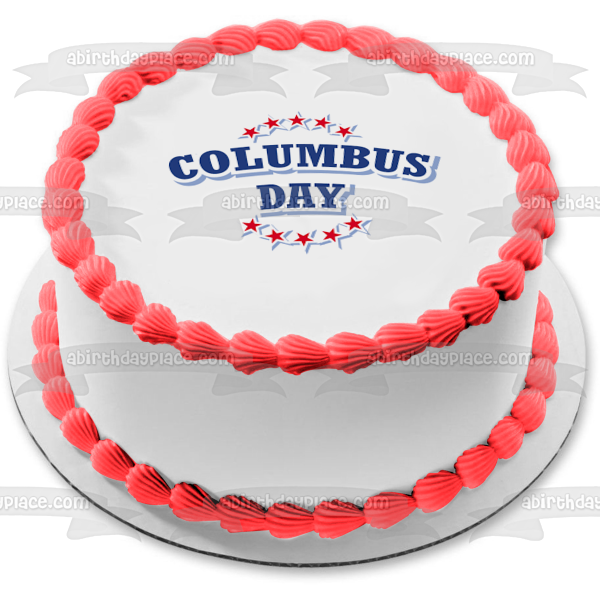 Columbus Day Stars Edible Cake Topper Image ABPID54268