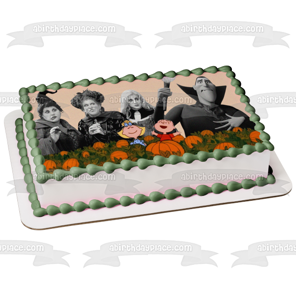 Happy Halloween Characters from Peanuts and Hocus Pocus Edible Cake Topper Image ABPID54329