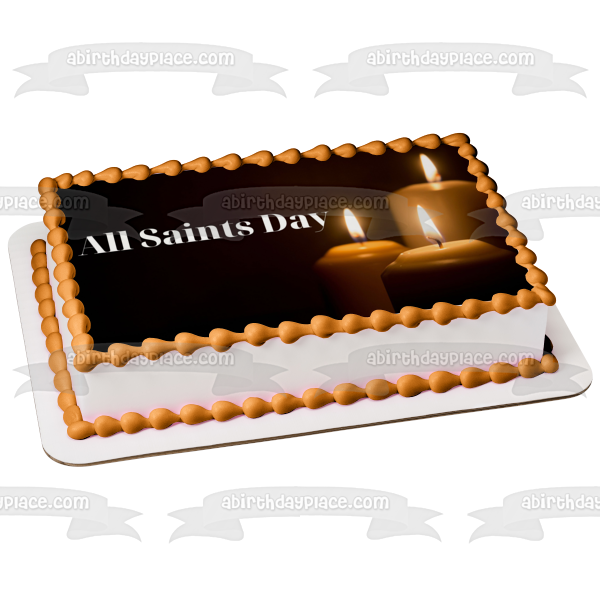 All Saints Day Candles Edible Cake Topper Image ABPID54331