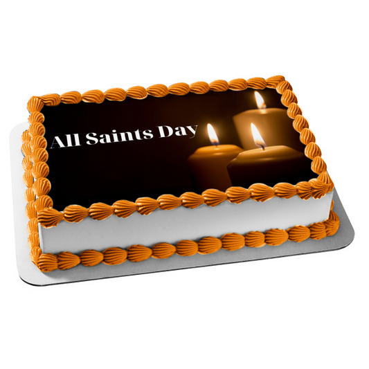 All Saints Day Candles Edible Cake Topper Image ABPID54331