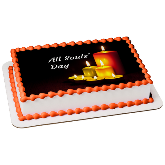 All Souls' Day Candles Edible Cake Topper Image ABPID54333