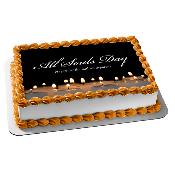 All Souls Day Prayers for the Faithful Departed Candles Edible Cake Topper Image ABPID54334