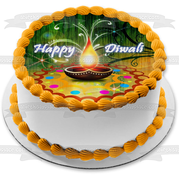 Imagen comestible para decoración de tarta feliz Diwali ABPID54339 