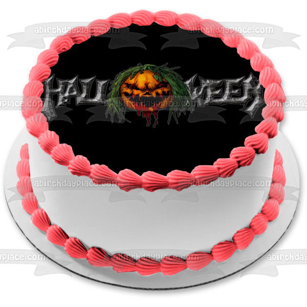 Imagen de decoración comestible para tarta de calabaza aterradora de Feliz Halloween ABPID54312 