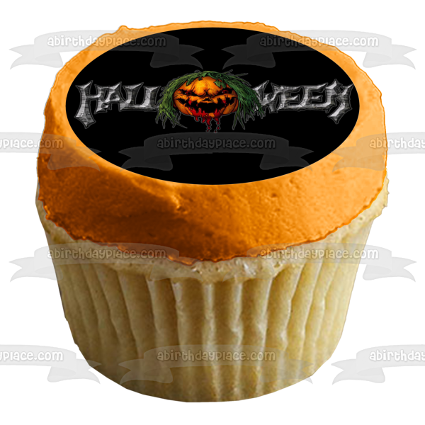 Imagen de decoración comestible para tarta de calabaza aterradora de Feliz Halloween ABPID54312 