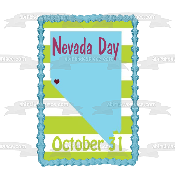 Imagen de decoración comestible para tarta del 31 de octubre del día de Nevada ABPID54309 