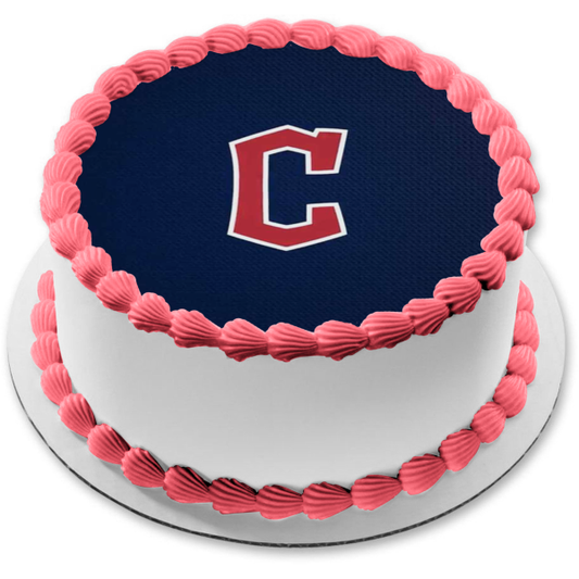 Cleveland Guardians "C" Logo Edible Cake Topper Image ABPID54361