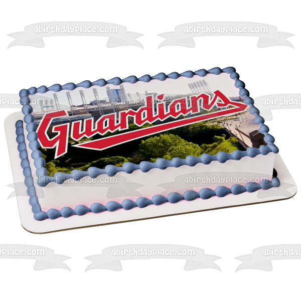 Imagen comestible para decoración de tarta con el logotipo de los Cleveland Guardians ABPID54368 