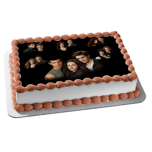 The Twilight Saga: Eclipse Bella Edward Jacob Rosalie Alice Jasper Emmet Carlisle Esme Jane Victoria James Riley Edible Cake Topper Image ABPID54562