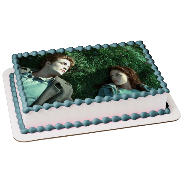 Twilight Edward and Bella Laying In the Grass Edible Cake Topper Image ABPID54541