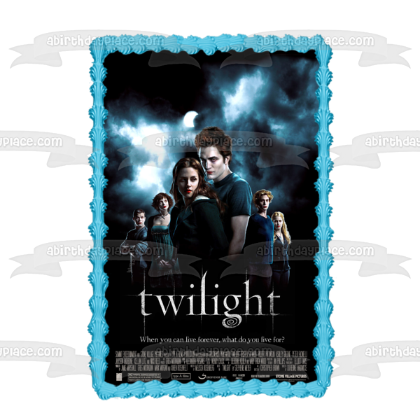 Póster de la película Crepúsculo Edward Bella Alice Jasper Emmet Rosalie decoración comestible para tarta imagen ABPID54542 