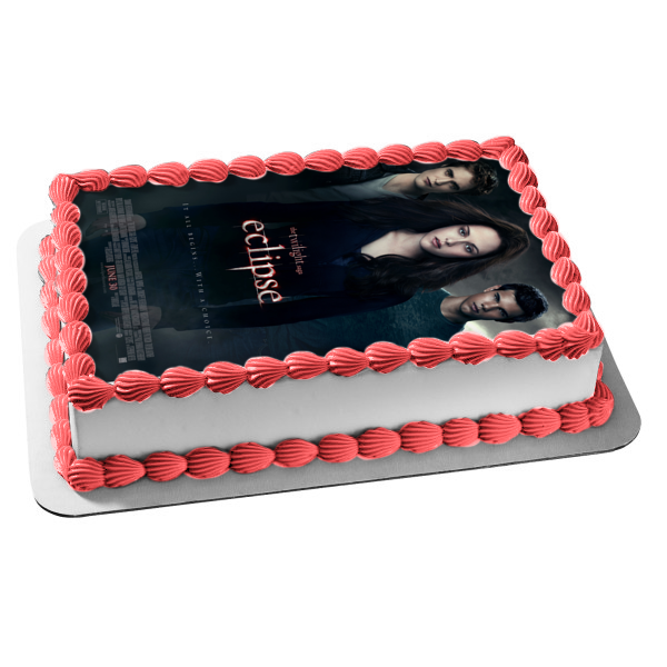 The Twilight Saga: Eclipse Movie Poster Edward Bella Jacob Edible Cake Topper Image ABPID54571