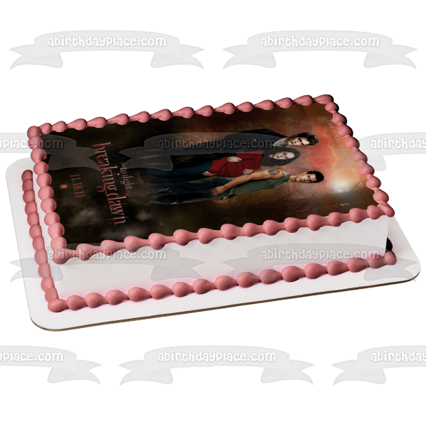 The Twilight Saga: Breaking Dawn Part 1 Movie Poster Edward Bella Jacob Edible Cake Topper Image ABPID54575