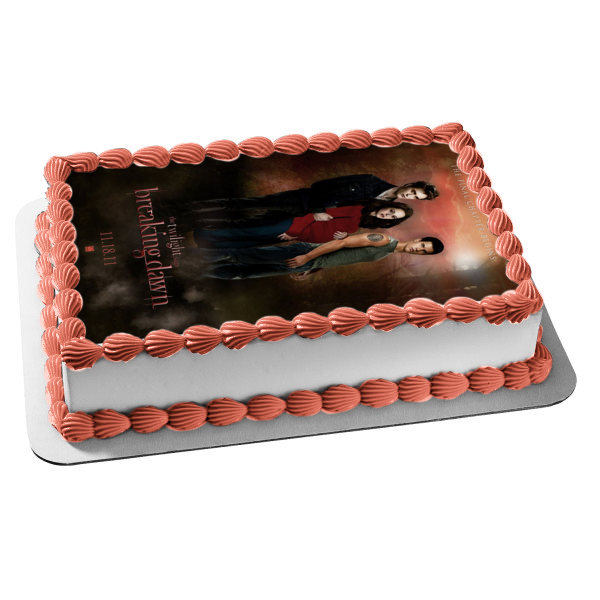 The Twilight Saga: Breaking Dawn Part 1 Movie Poster Edward Bella Jacob Edible Cake Topper Image ABPID54575