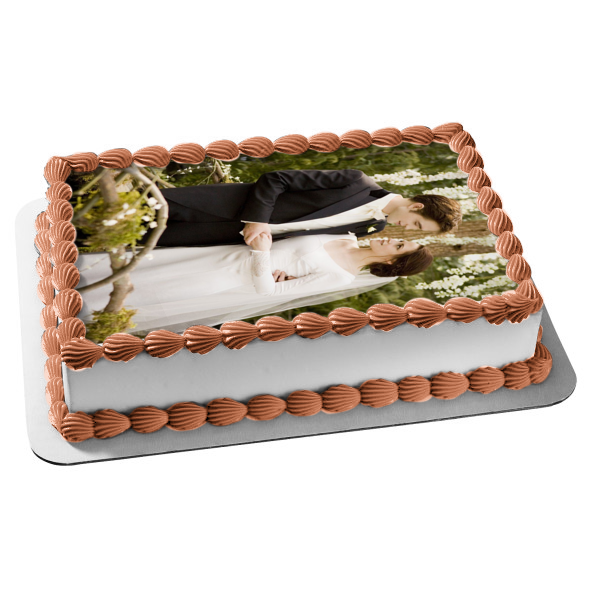 The Twilight Saga: Breaking Dawn Part 1 Edward and Bella's Wedding Edible Cake Topper Image ABPID54576