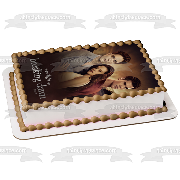 The Twilight Saga: Breaking Dawn Part 1  Edward Bella Jacob Edible Cake Topper Image ABPID54577