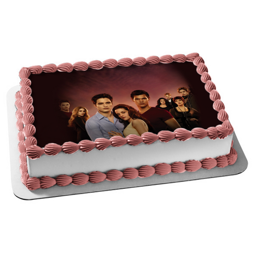 The Twilight Saga: Breaking Dawn Part 1 Edward Bella Emmet Rosalie Jacob Alice Jasper Carlisle Esme Edible Cake Topper Image ABPID54584