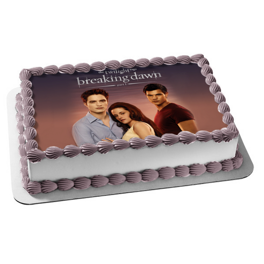 The Twilight Saga: Breaking Dawn Part 1 Edward Bella Jacob Edible Cake Topper Image ABPID54585