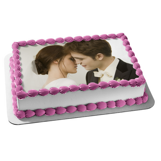 The Twilight Saga: Breaking Dawn Part 1 Edward Bella Wedding Edible Cake Topper Image ABPID54587