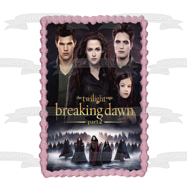 La saga Crepúsculo: Amanecer Parte 2 Jacob Bella Edward Renesme Imagen comestible para decoración de tarta ABPID54592 