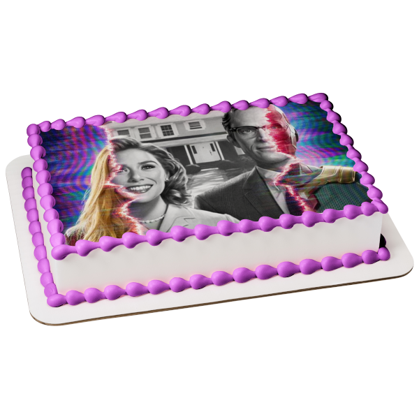 Wanda Vision Wanda Maximoff Vision Edible Cake Topper Image ABPID54387