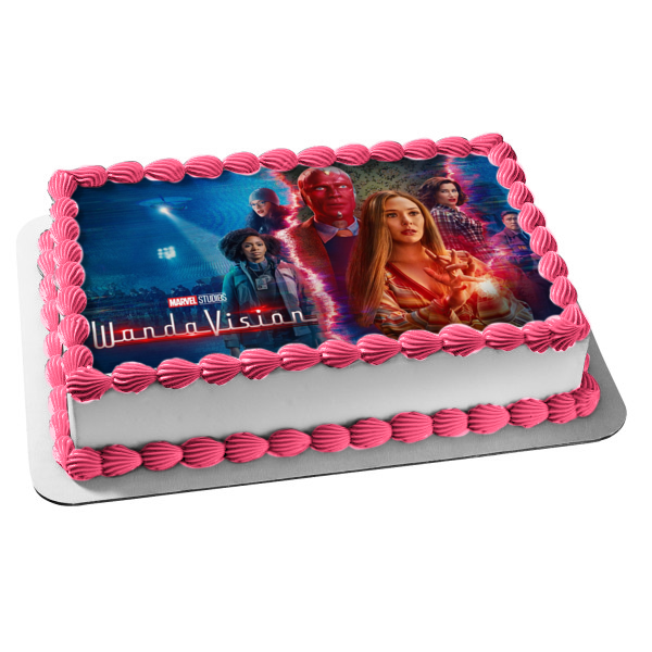 Wanda Vision Wanda Maximoff Vision Edible Cake Topper Image ABPID54388