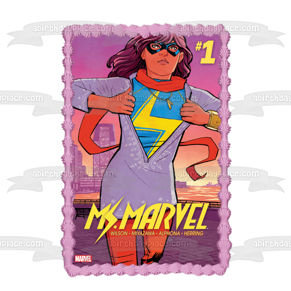 Ms. Marvel Edible Cake Topper Image ABPID54396