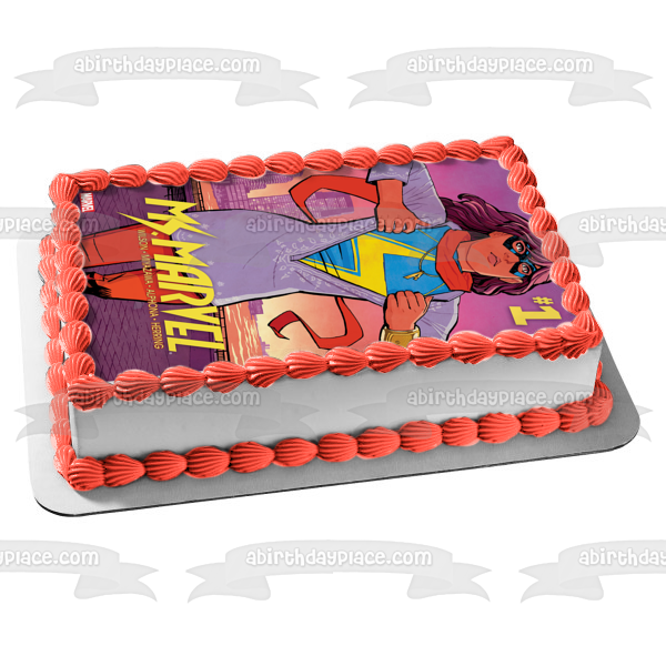 Ms. Marvel Edible Cake Topper Image ABPID54396