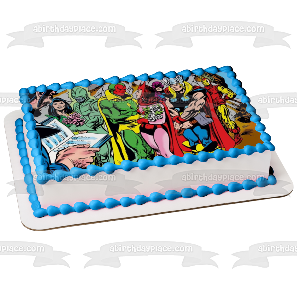 Vision and the Scarlet Witch Magneto Vision Quicksilver Crystal Edible Cake Topper Image ABPID54494