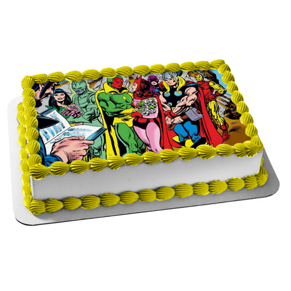 Vision and the Scarlet Witch Magneto Vision Quicksilver Crystal Edible Cake Topper Image ABPID54494