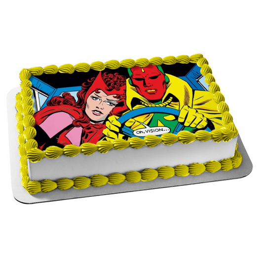 Vision and the Scarlet Witch Edible Cake Topper Image ABPID54496