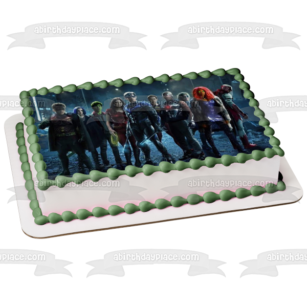 Titans Raven Dick Grayson Jason Todd Donna Troy Starfire Beast Boy Deathstroke Edible Cake Topper Image ABPID54415