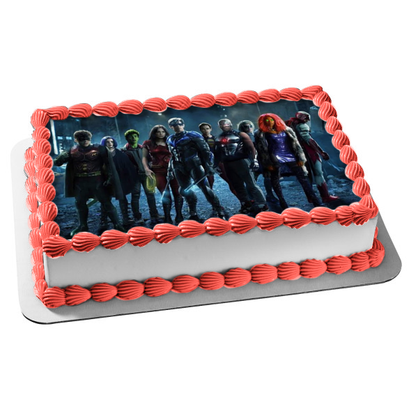 Titans Raven Dick Grayson Jason Todd Donna Troy Starfire Beast Boy Deathstroke Edible Cake Topper Image ABPID54415