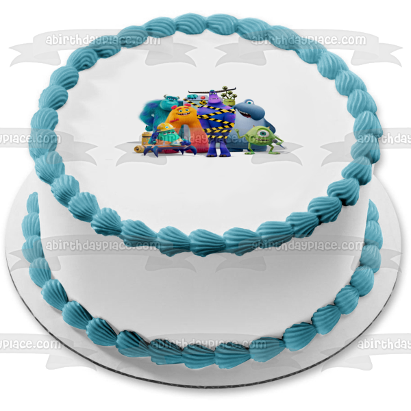 Monsters at Work James P. Sullivan Mike Wazowski Celia Mae  Tylor Tuskmon Edible Cake Topper Image ABPID54500