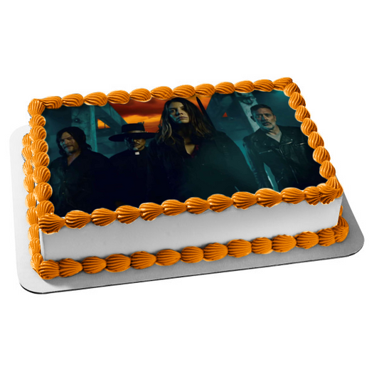 The Walking Dead Maggie Daryl Negan Father Gabriel Edible Cake Topper Image ABPID54429