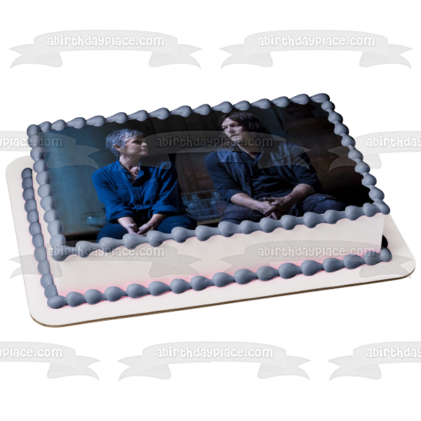 Imagen de decoración comestible para tarta de Daryl y Carol de The Walking Dead ABPID54430 