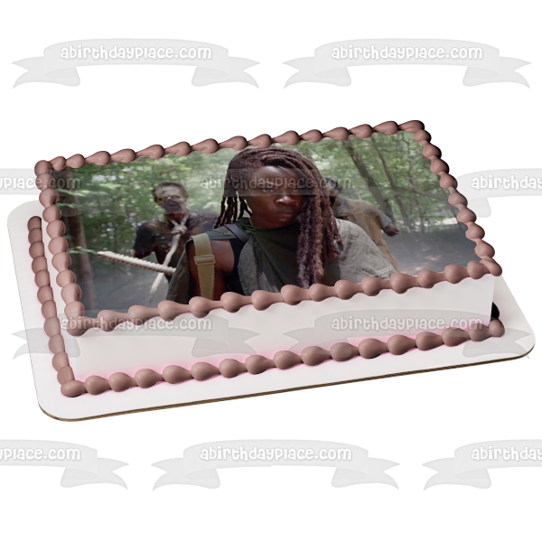 The Walking Dead Michone and Zombies Edible Cake Topper Image ABPID54433