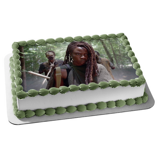 The Walking Dead Michone and Zombies Edible Cake Topper Image ABPID54433