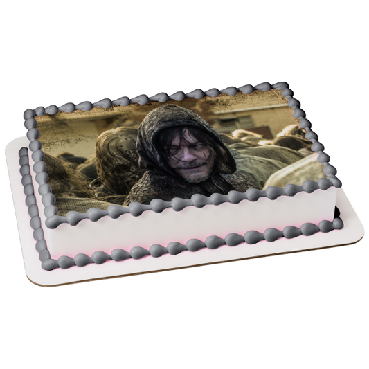 The Walking Dead Daryl and Zombies Edible Cake Topper Image ABPID54434