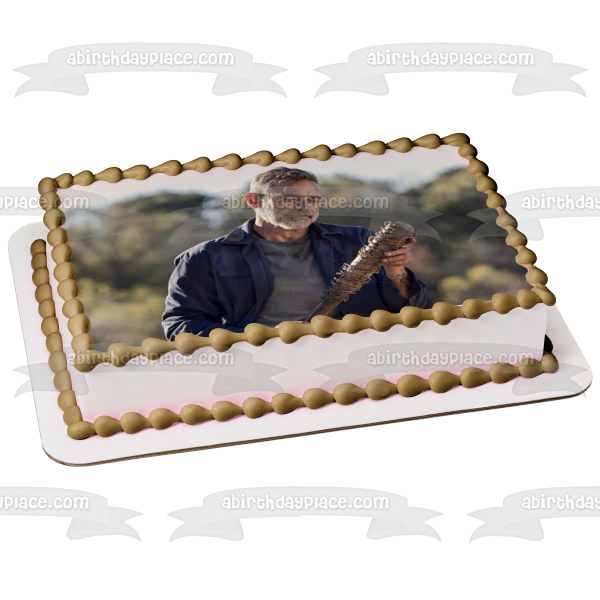 The Walking Dead Negan and His Baseball Bat Lucy Edible Cake Topper Image ABPID54443