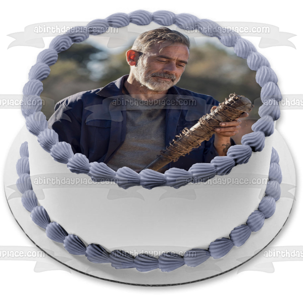 Decoración comestible para tarta con diseño de Negan y su bate de béisbol Lucy de The Walking Dead ABPID54443 