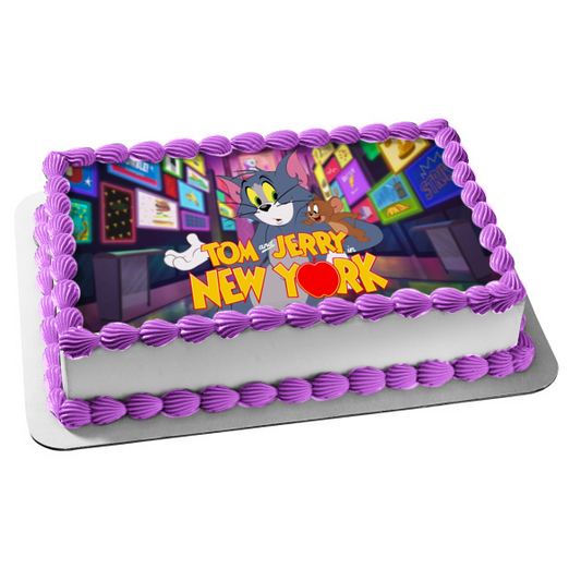 Tom & Jerry In New York Edible Cake Topper Image ABPID54523