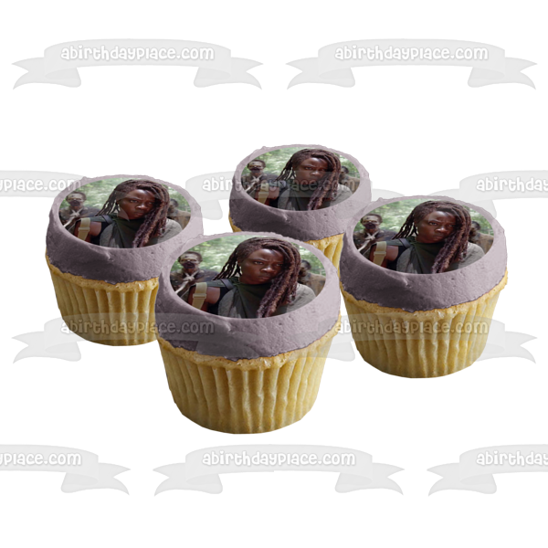 The Walking Dead Michone and Zombies Edible Cake Topper Image ABPID54433