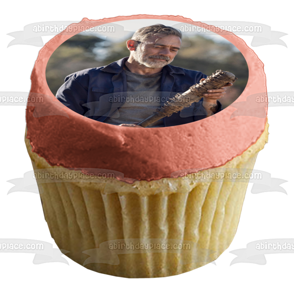 The Walking Dead Negan and His Baseball Bat Lucy Edible Cake Topper Image ABPID54443