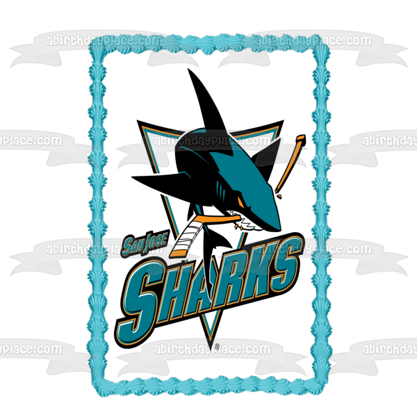 San Jose Sharks Ice Hockey Team Logo Edible Cake Topper Image ABPID00740