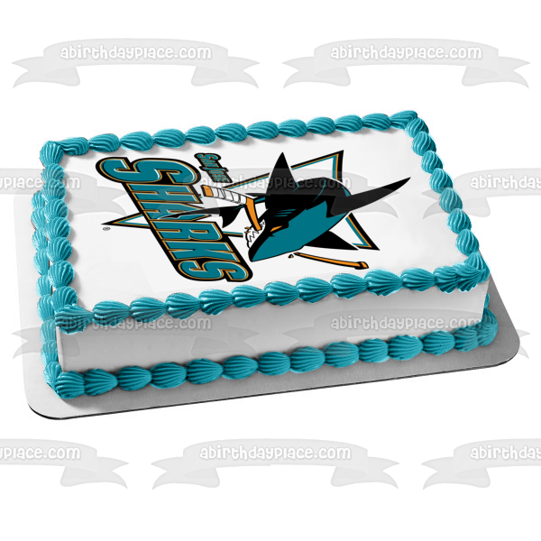 San Jose Sharks Ice Hockey Team Logo Edible Cake Topper Image ABPID00740